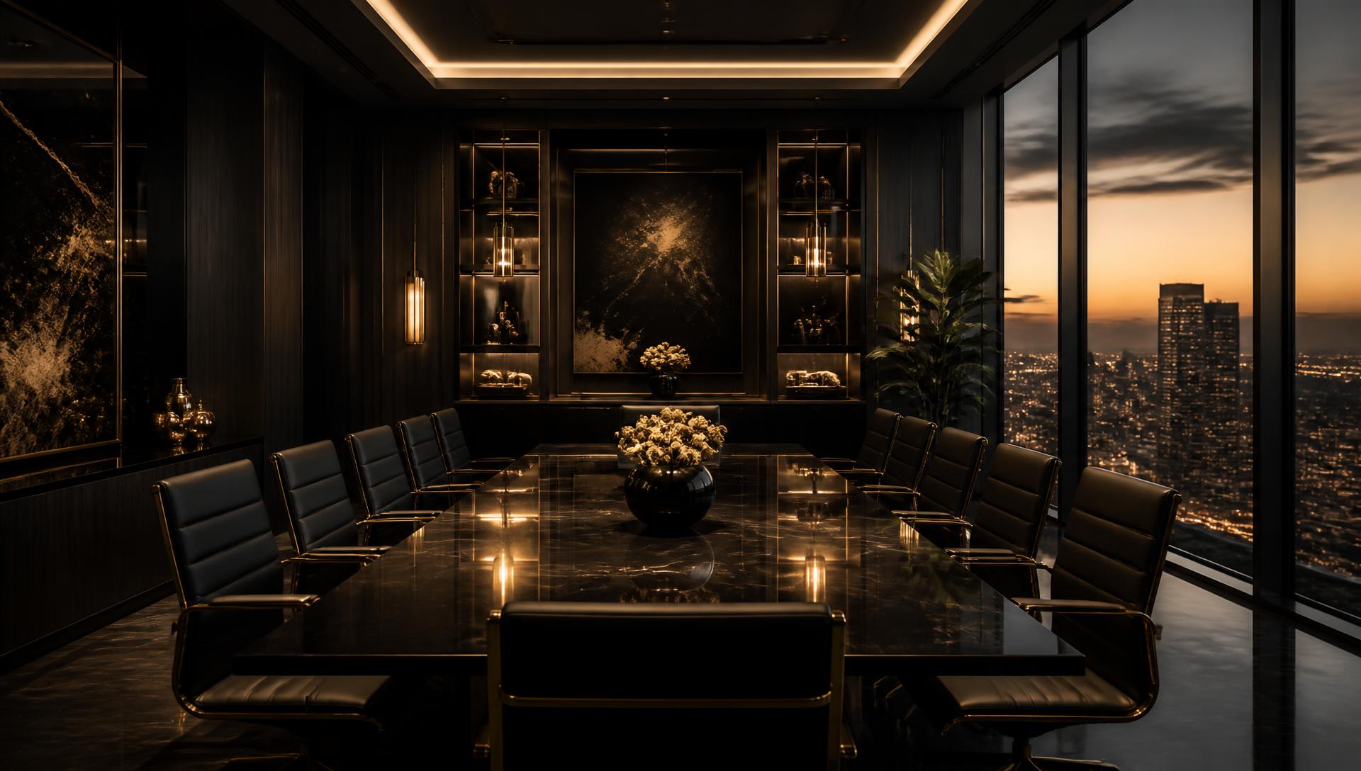 Luxury boardroom at dusk representing the ATFS membership community